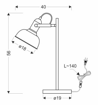 Lampa stołowa RENO czarno-drewniana loft