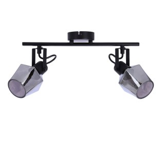 Lampa sufitowa RANDI czarna matowa klosz dymiony