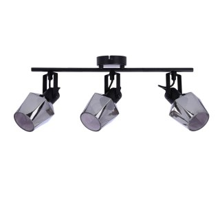 Lampa sufitowa RANDI czarna matowa klosz dymiony