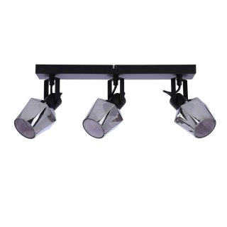 Lampa sufitowa RANDI czarna matowa klosz dymiony