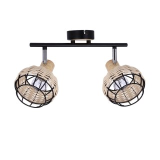 Lampa sufitowa TAJGA czarny/drewno 2xE14