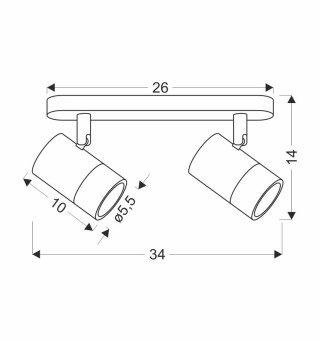 Lampa sufitowa TOBI biało-złota