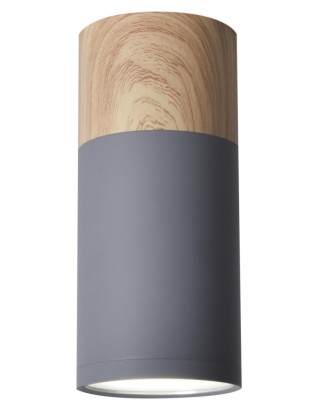 Lampa sufitowa TUBA szaro/drewniana 2284279