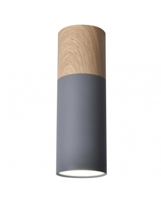Lampa sufitowa TUBA szaro/drewniana 2284286
