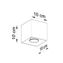 Oprawa sufitowa natynkowa QUAD czarny 1xGU10_wymiary