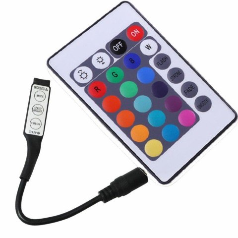 Kontroler LED RGB IR 72W MINI 6A 12VDC 24 key czarny