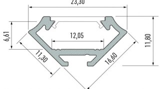 Profil aluminiowy LED typ C surowy 1 m