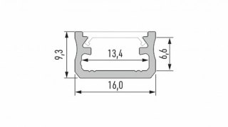 Profil aluminiowy LED typ A srebrny anodowany 1 m