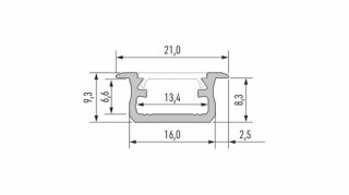 Profil aluminiowy LED typ B surowy 1 m