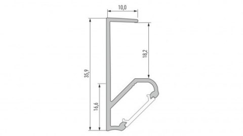 Profil LED LUMINES typ Q18 czarny anodowany 1 m