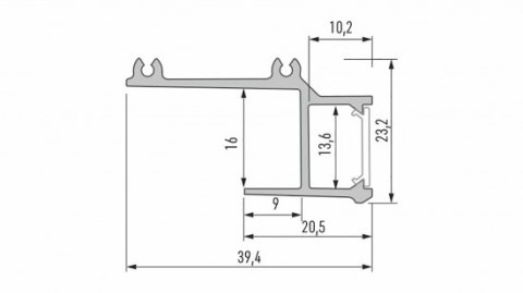 Profil aluminiowy LED APA16 biały lakierowany 1m