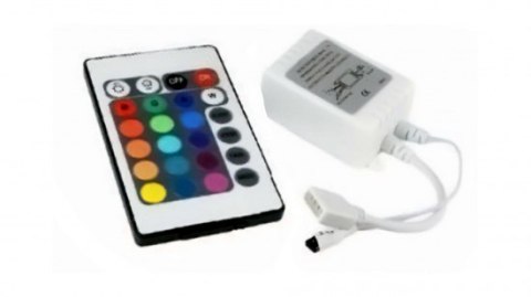 Sterownik LED RGB do taśm LED 3x2A 12V+pilot IR biały