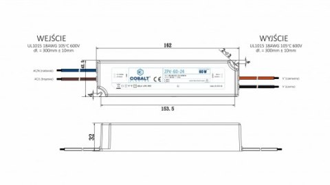 Zasilacz impulsowy CobaltElectro ZPV 24V 60W IP67_rys