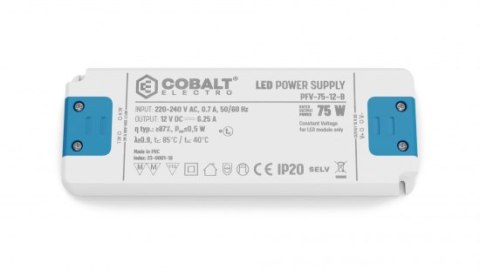 Zasilacz meblowy LED CobaltElectro PFV 12V 75W IP20 B