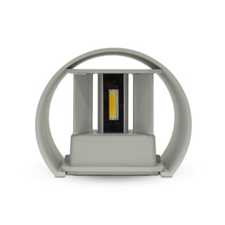 Oprawa ścienna 6W V-TAC góra dół regulowana szary okrągły IP65 BRIDGELUX VT-756 4000K 660lm