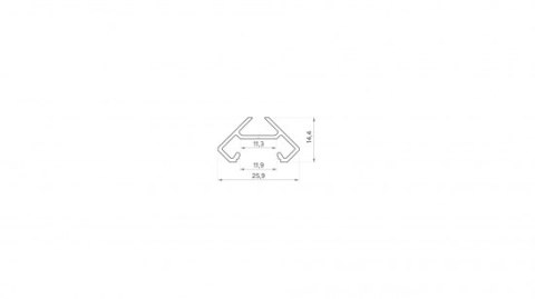 Profil aluminiowy LED typ AJAR czarny anodowany 1 m_rys