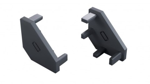 Zaślepka ABS do profilu LED ajar Rock Anthracite (RAL 7016) z otworem trasowanym