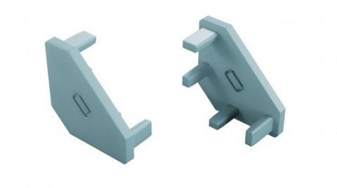 Zaślepka ABS do profilu LED ajar Sky Blue (RAL 220 70 10) z otworem trasowanym
