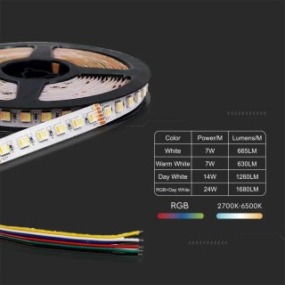 Taśma LED V-TAC SMD5050 24W/m 60LED 24V RGB+CCT 5w1 VT-5050 60 1680lm