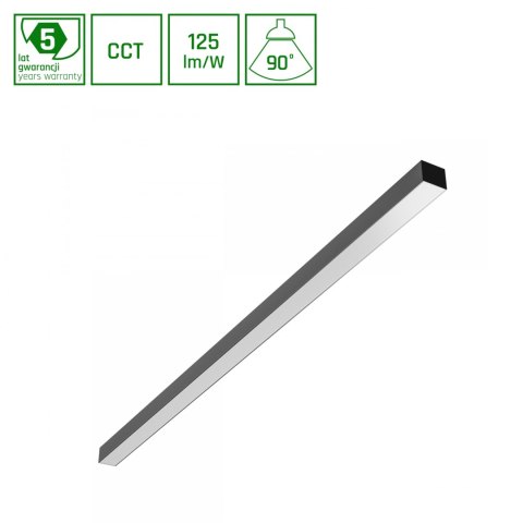 ALLDAY BASIC 40W 3CCT 230V 90st IP20 1203x42x37mm CZARNY PR UGR