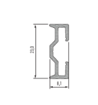 Rysunek przekroju technicznego profilu aluminiowego LED SPARO